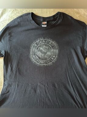 Harley-Davidson Black Short Sleeve Tee with Tonal Logo